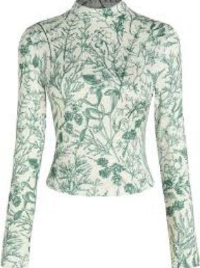 Cider Floral Mock Neck Top Sz M